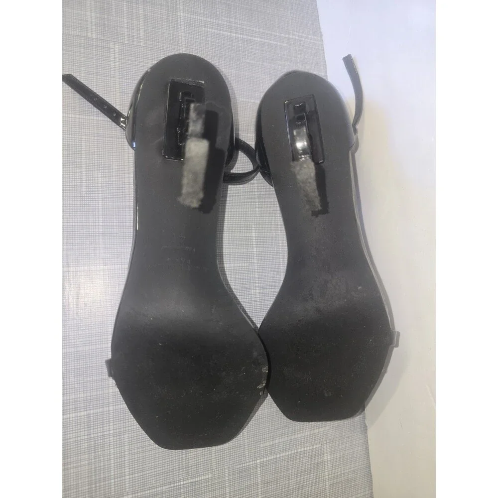 Yves Saint Laurent Opyum Black Patent Leather Sandals W 9 - Picture 10 of 12